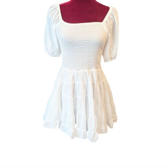 Altar'd State Aurelie Puff Sleeve Smock Dress Size Medium - Picture 3 of 6